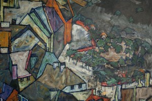 Egon Schiele, Stadtende (Der Häuserbogen III), 1917, Foto: UMJ / N. Lackner