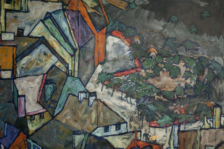 Egon Schiele, "Stadtende (Der Häuserbogen III)", 1917-18, Öl/Leinwand, 109,5 x 139,5 cm; Foto: UMJ / N. Lackner