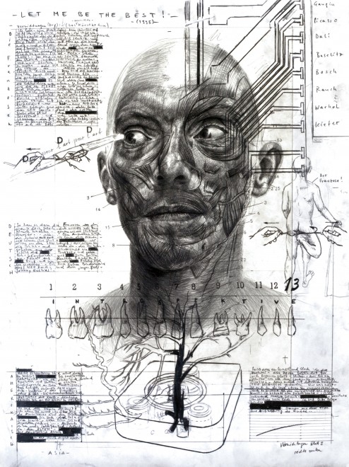 TOMAK, "Bild 3 aus Zyklus 6: Vernichtungen", 2011, Bleistift auf Papier, Courtesy des Künstlers