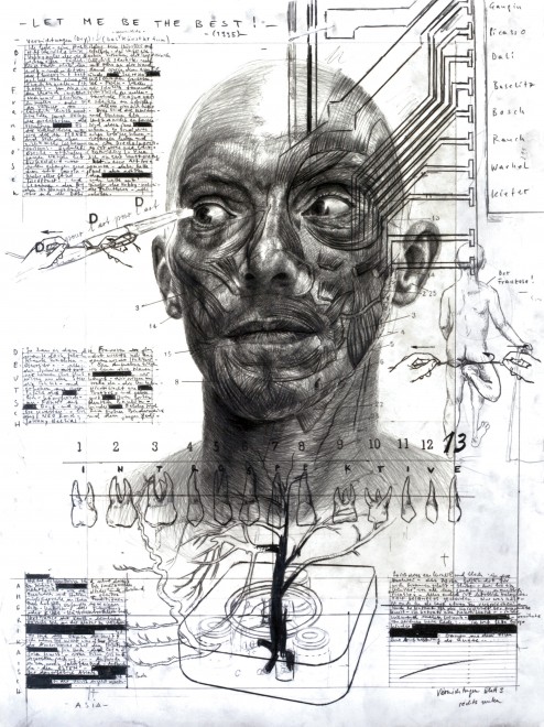 TOMAK, "Bild 3 aus Zyklus 6: Vernichtungen", 2011, Bleistift auf Papier, Courtesy des Künstlers 