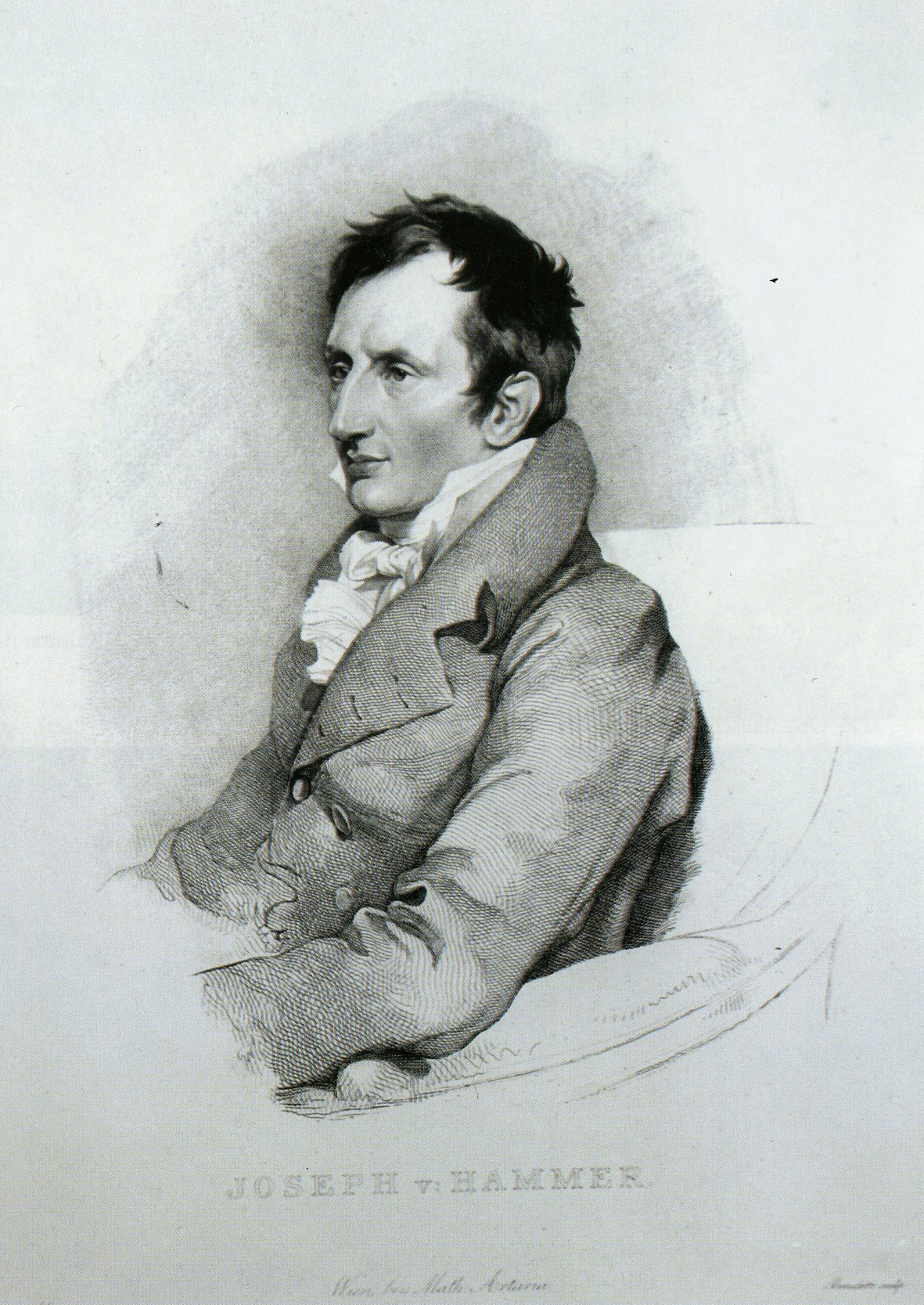 Porträt Joseph von Hammer-Purgstall, Stich von Tommaso Benedetti nach einem Entwurf von Thomas Lawrence, © Universalmuseum Joanneum, Graz
