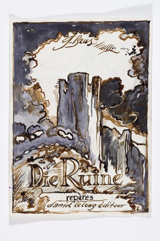 Günter Brus, "Die Ruine", 1984, Schwarze und braune Tusche auf Papier, 35-teilig, je 21 x 15 cm, Privatbesitz