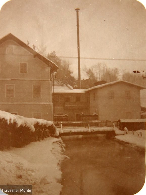 „Rieckh-Mühle“ mit Mühlgang, Winter 1922