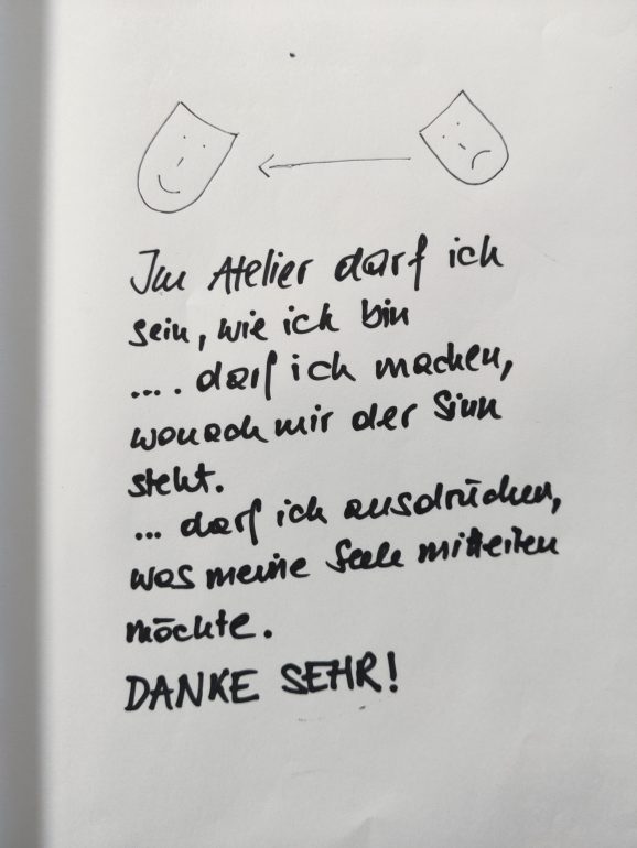 Das Atelier Reflexionen der Teilnehmerinnen