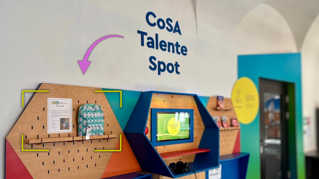 Der Sensory Bag kann im Raum Community bei unserem Talente Spot abgeholt werden.