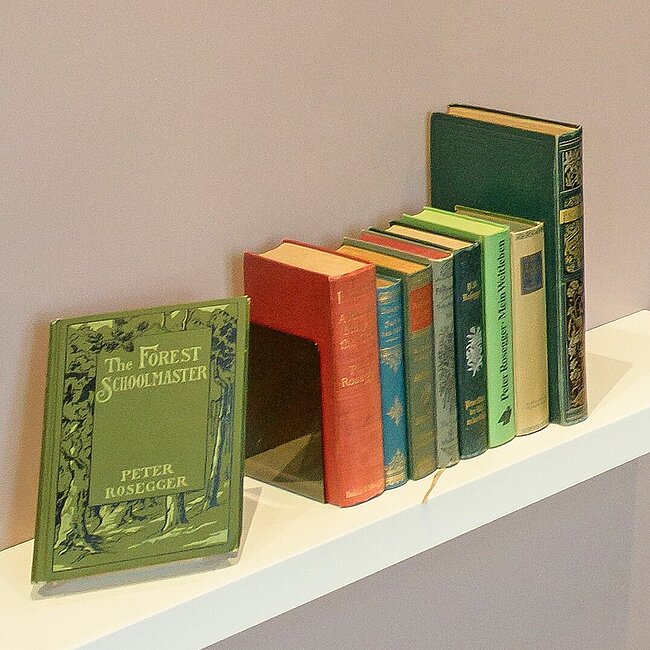 Various editions of Peter Rosegger's works.
