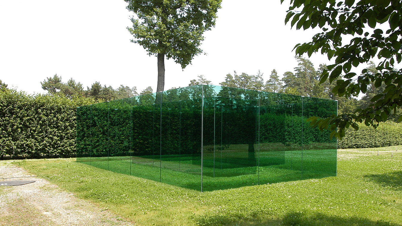 A glass labyrinth by Matta Wagnest stands in the Pheasant Garden and provides interesting perspectives from inside and outside. 