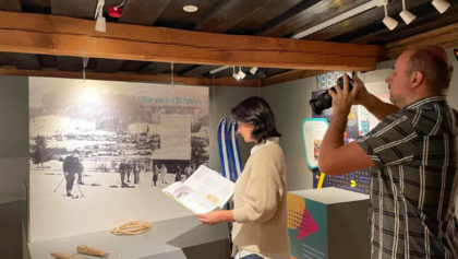 Dreharbeiten für "Wer bist du: Steiermark?", Stadtmuseum Schladming im Bruderladenhaus 