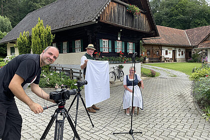 Dreharbeiten für "Wer bist du: Steiermark?" Erinnerungshof Hermann, St. Nikolai im Sausal