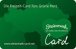 Steiermark-Card Die Freizeit-Card fürs grüne Herz! „Von Steirer*innen für Steirer*innen und alle, die die Steiermark lieben.“ In diesem Sinne soll die Steiermark-Card allen Besucher*innen die Vielfalt der steirischen Ausflugsziele und Freizeitbetriebe näherbringen, sie von der Steiermark begeistern und zum Wiederkommen animieren. Mit dem Kauf der Steiermark-Card erhalten Sie von April bis Oktober freien Eintritt in 172 Ausflugsziele. Nähere Informationen erhalten Sie auf: info@steiermark-card.net