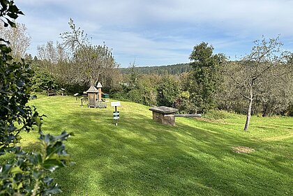 Blick auf die Schenkkellerwiese im Schloss Stainz.