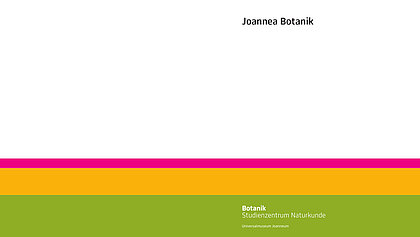 Cover der Joannea Botanik, mit färbigem Logo der Sammlung Botanik und Mykologie
