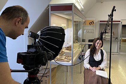 Dreharbeiten für "Wer bist du: Steiermark?" im Museum Köflach