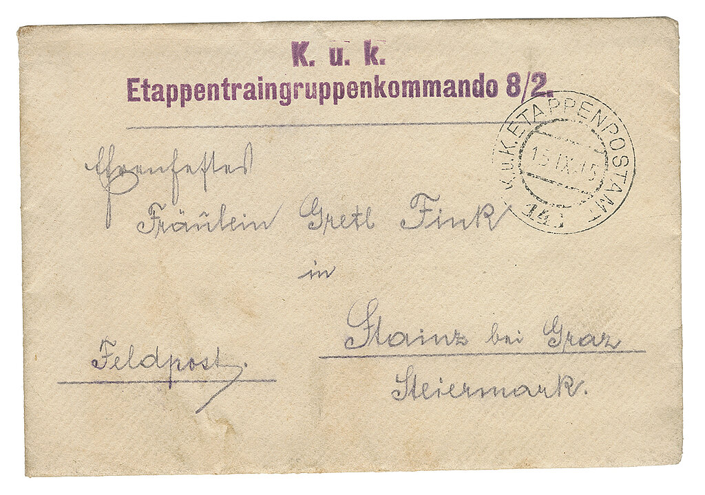 Normierte Feldpostkarte, 1915/16, Leihgabe von Nicole-Melanie Goll, Graz