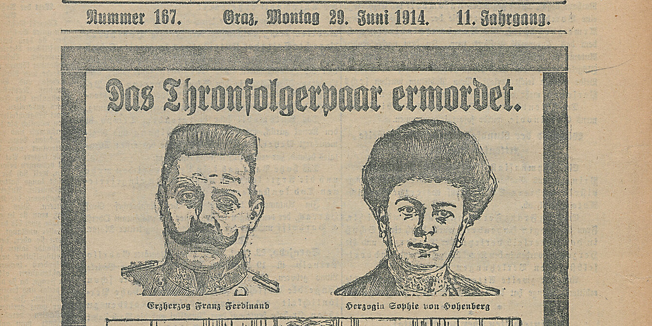 Kleine Zeitung Sonderausgabe von 29. Juni 1914, Leihgabe der Steiermärkischen Landesbibliothek, Graz