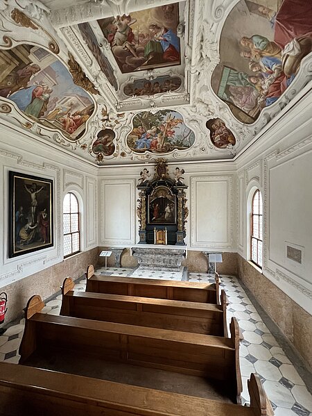 View of the palace chapel at Schloss Trautenfels.