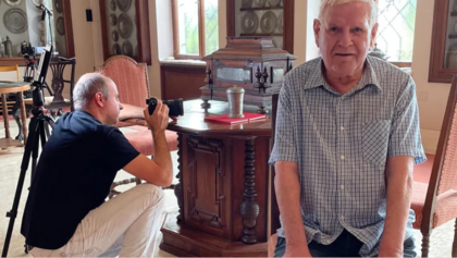 Dreharbeiten für "Wer bist du: Steiermark?" Zinnsammlung Dr. Karl Ruhmann, in der Trattenmühle bei Wildon 