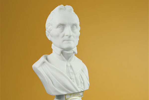 Biskuitporzellanbüste von Friederich Mohs 1. Hälfte 19. Jahrhundert, Sammlung Mineralogie