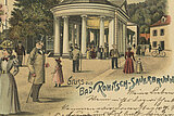 Tempel-Quelle im Kurpark von Rohitsch-Sauerbrunn/Rogaška Slatina, um 1901